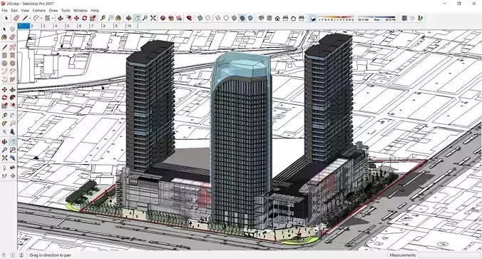 Sketchup Commercial Office Complex 242