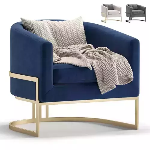 Armchair SANTA MONICA by Cazarina Interiors 3 Colors Version 3D model