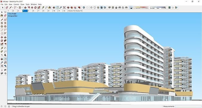 Sketchup Commercial Office Complex 245 3D model 3