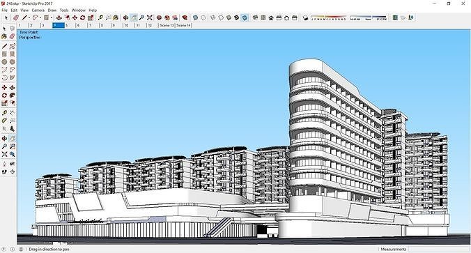 Sketchup Commercial Office Complex 245 3D model 2