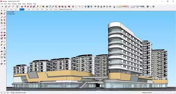 Sketchup Commercial Office Complex 245