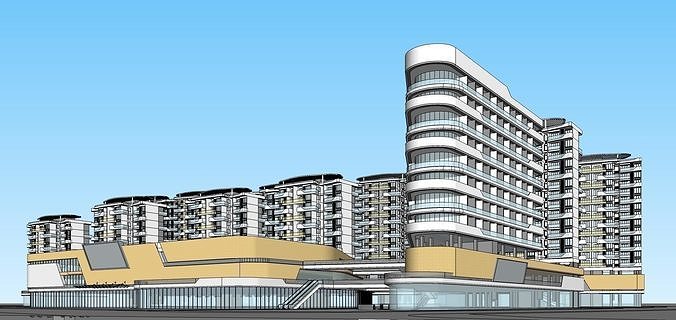 Sketchup Commercial Office Complex 245 3D model 7