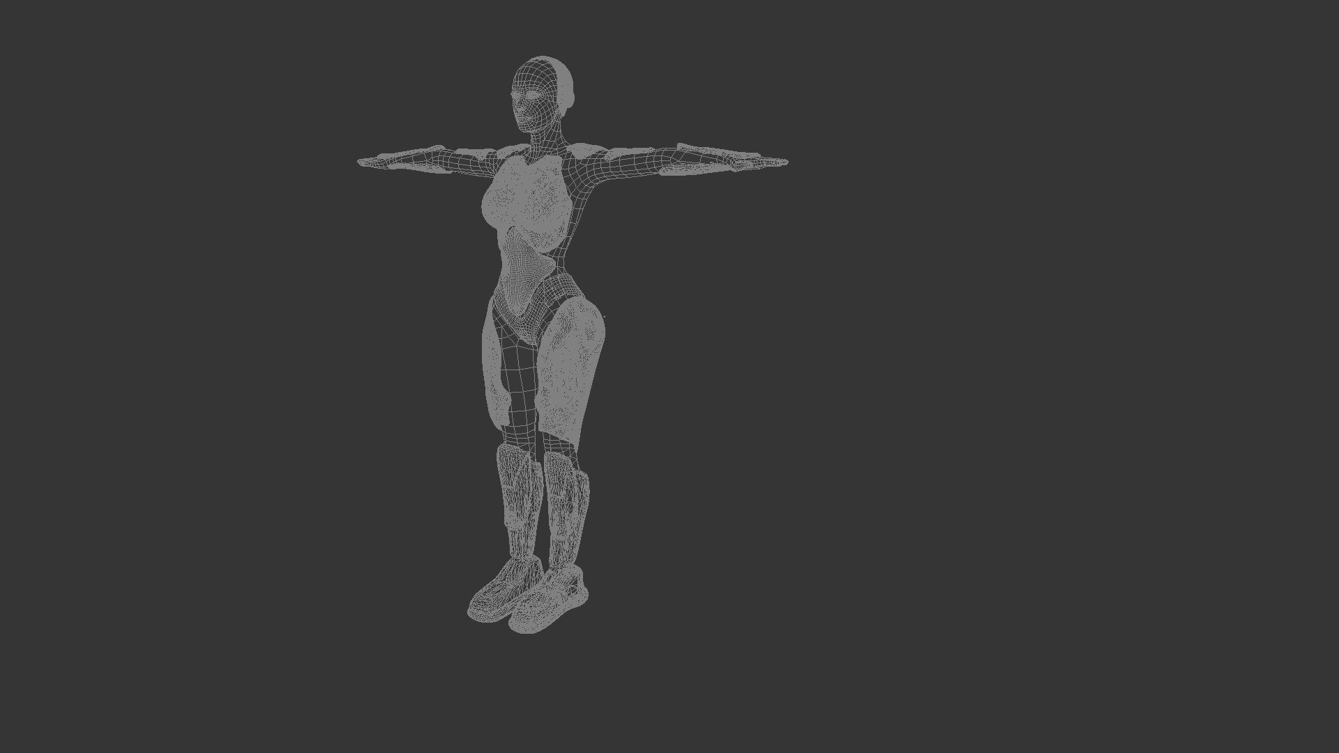 Cyborg Woman Low-poly 3D model_8