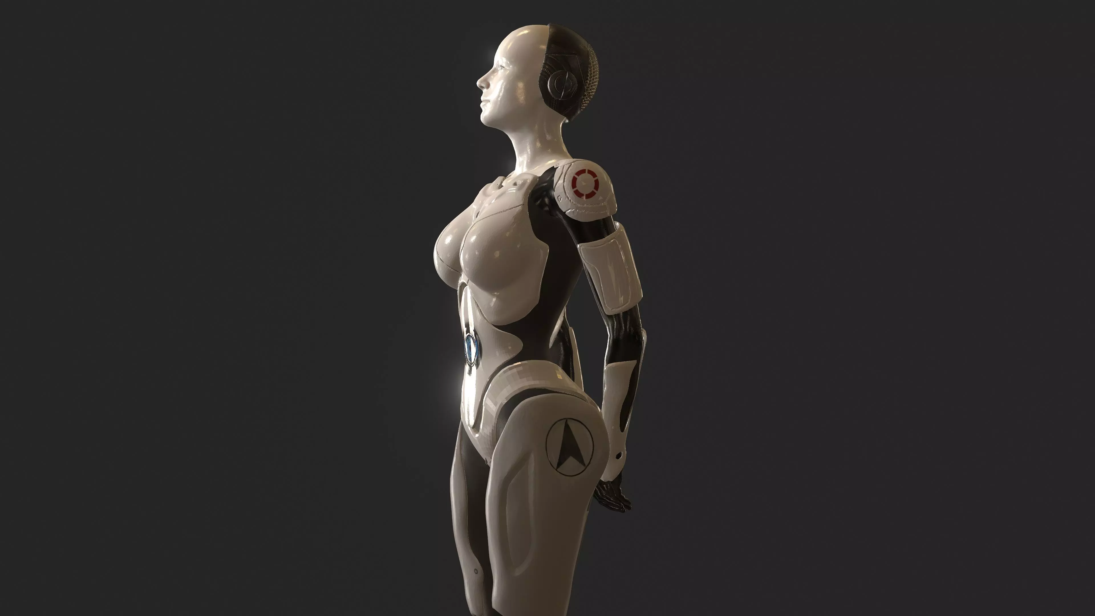 Cyborg Woman Low-poly 3D model_0