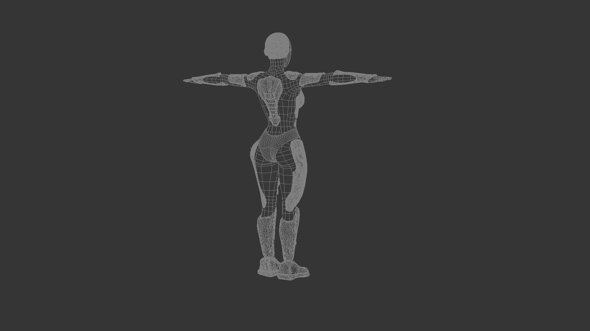 Cyborg Woman Low-poly 3D model_9