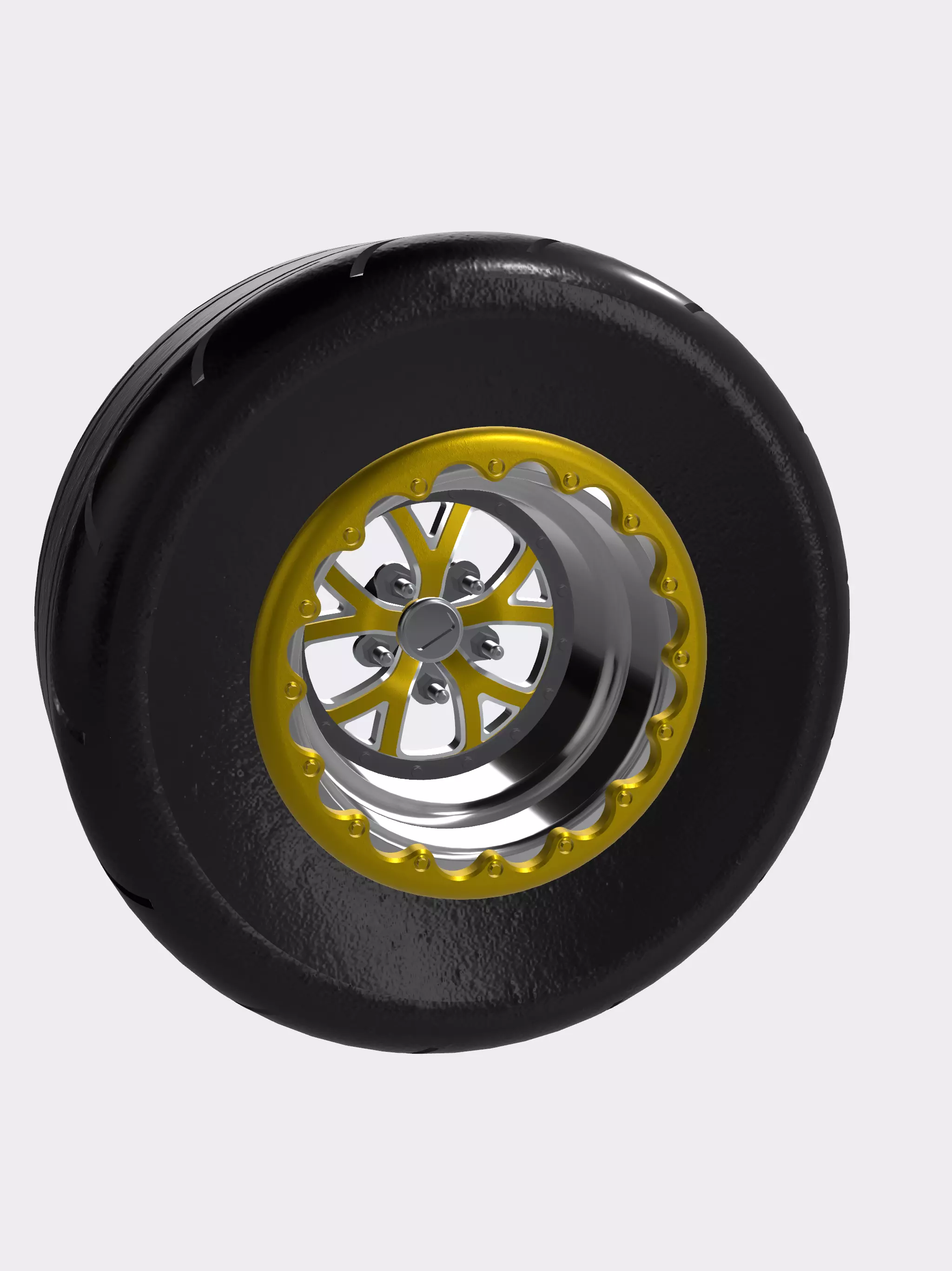 Drag Wheel COMBO Rear Weld V Series 15inch Radial 3D print model_0