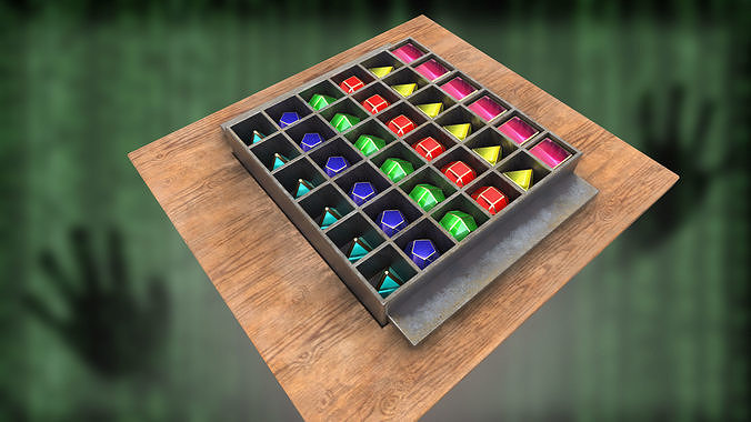 Game dice with golden frame PBR low-poly Low-poly 3D model