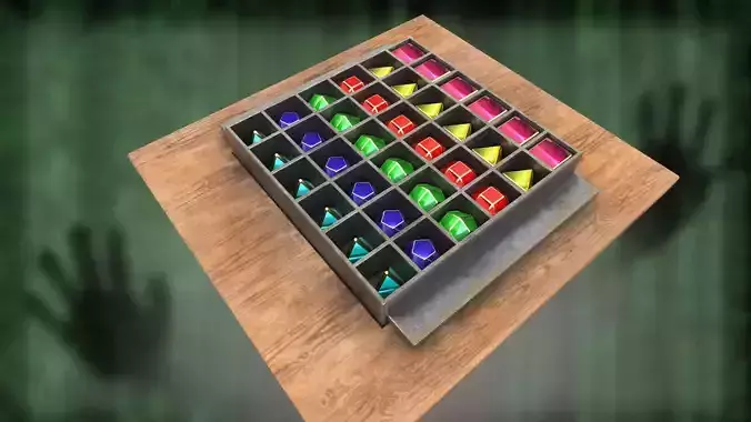 Game dice with golden frame PBR low-poly