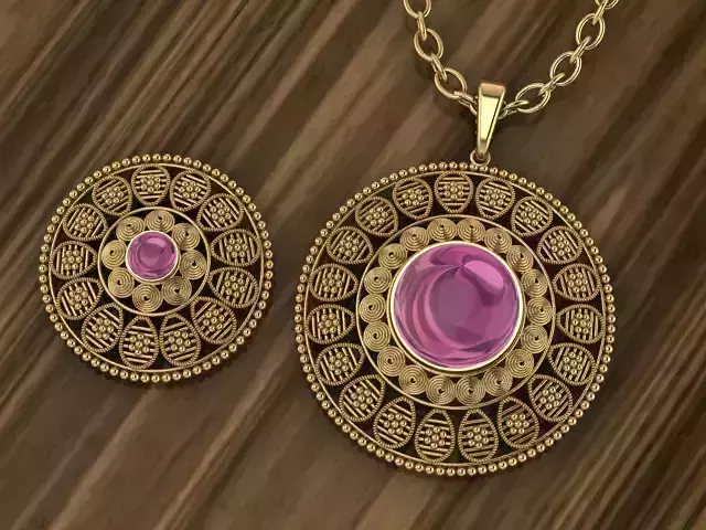 Beautiful gold silver pendant set