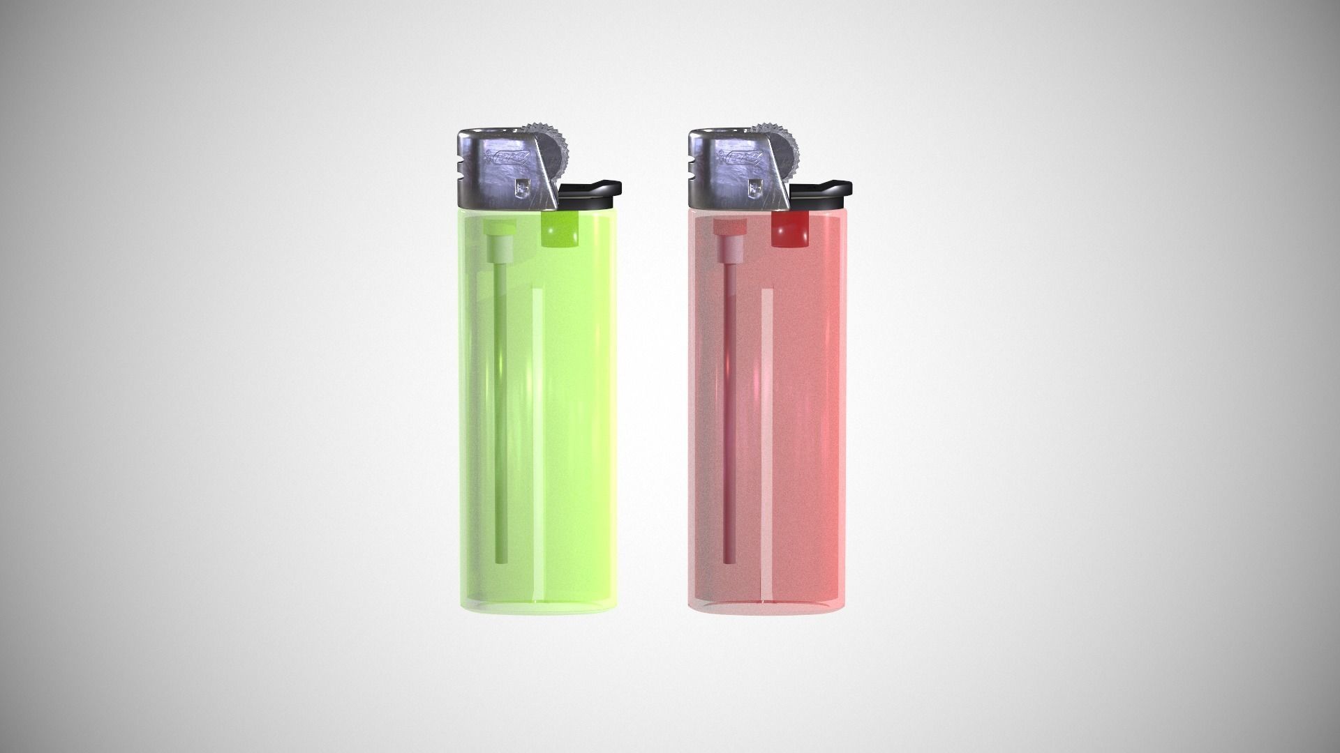 Disposable lighter universal tool game-ready Lighter transparent Low-poly 3D model_9