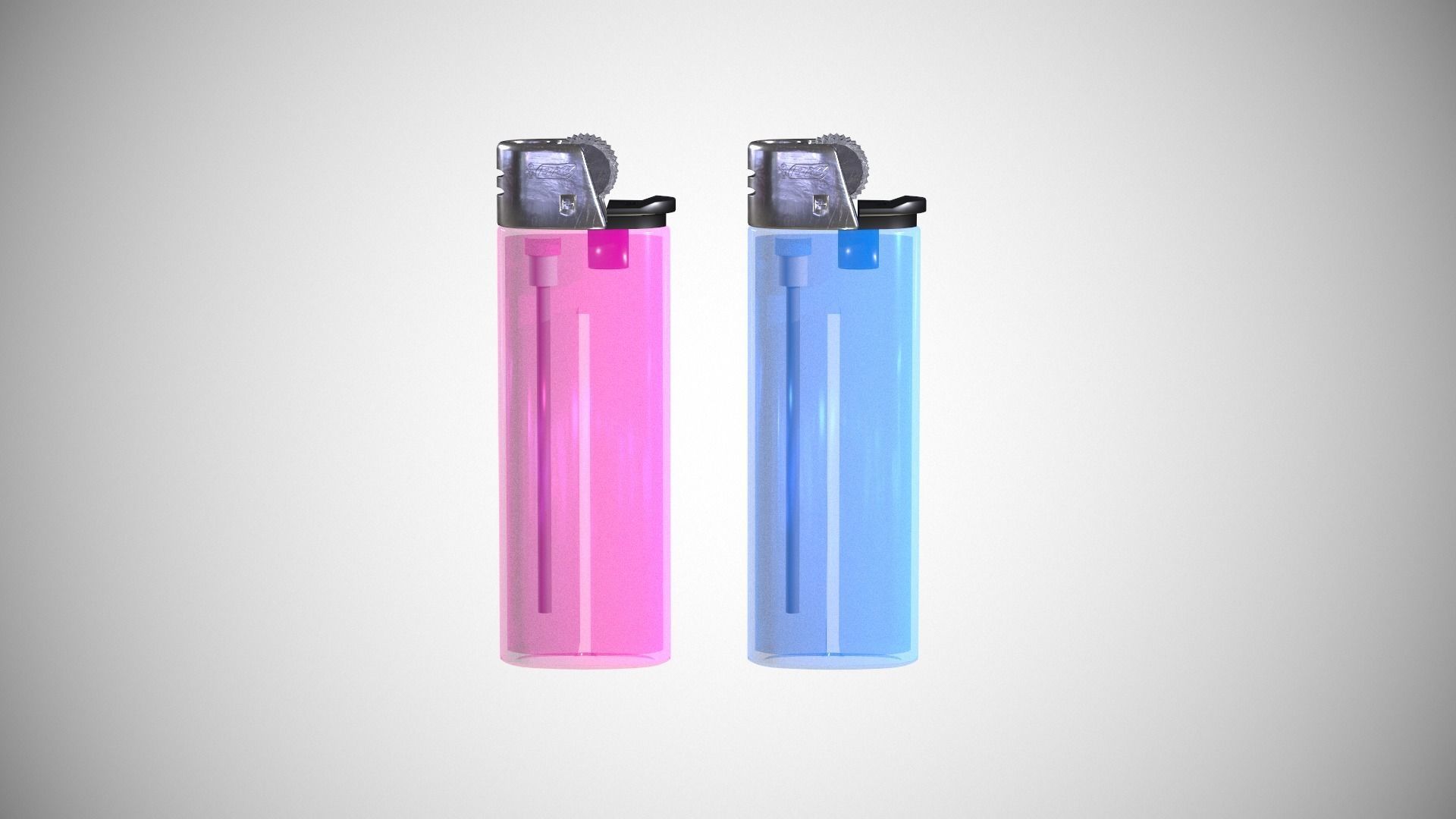 Disposable lighter universal tool game-ready Lighter transparent Low-poly 3D model_18
