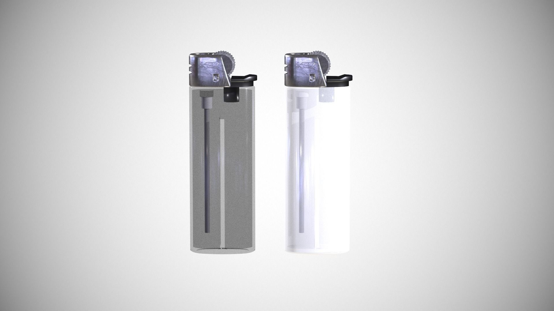 Disposable lighter universal tool game-ready Lighter transparent Low-poly 3D model_16