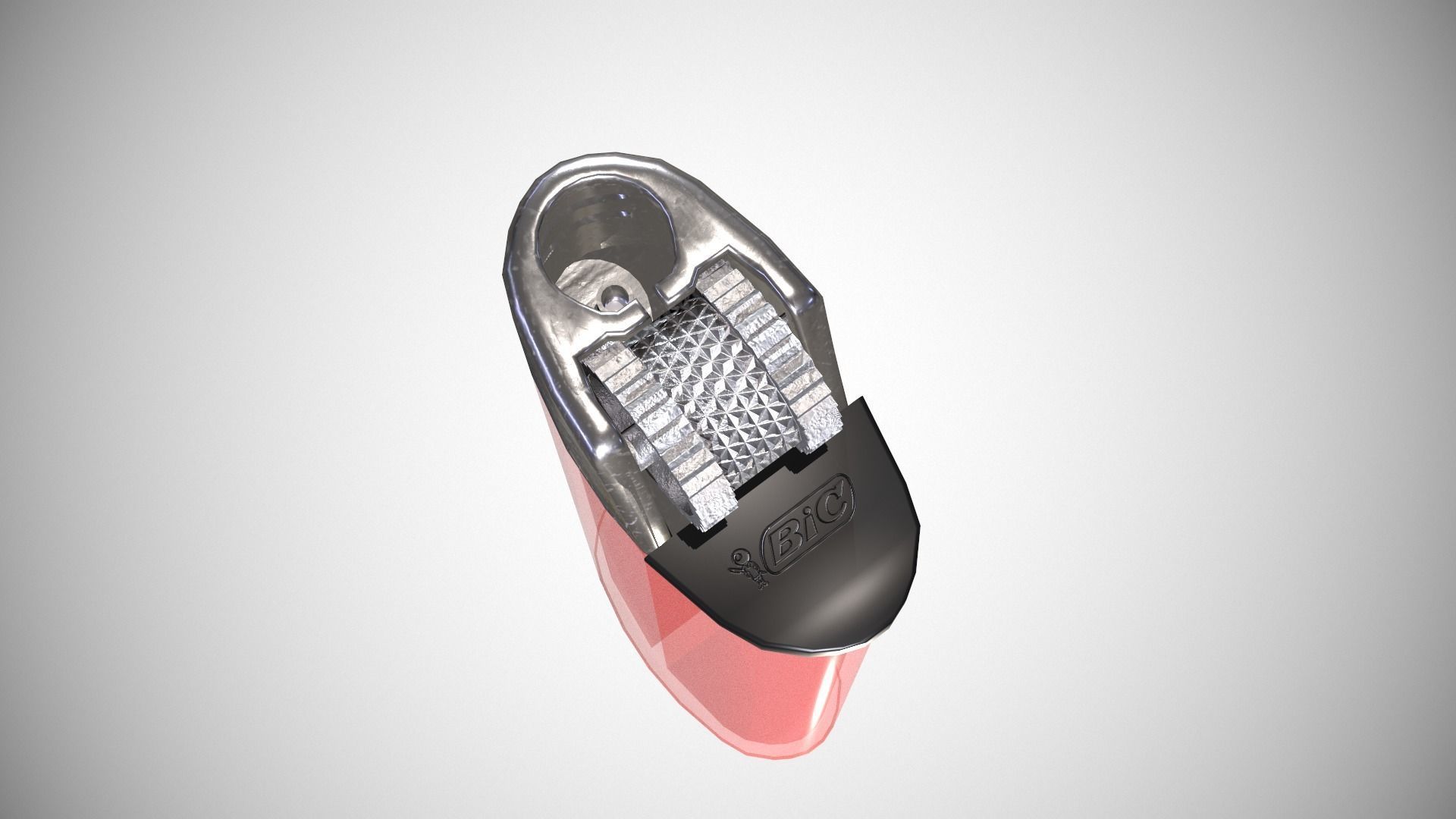 Disposable lighter universal tool game-ready Lighter transparent Low-poly 3D model_10