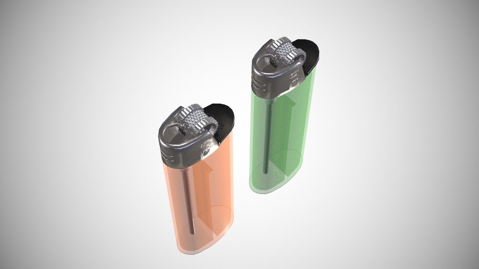 Disposable lighter universal tool game-ready Lighter transparent Low-poly 3D model_31