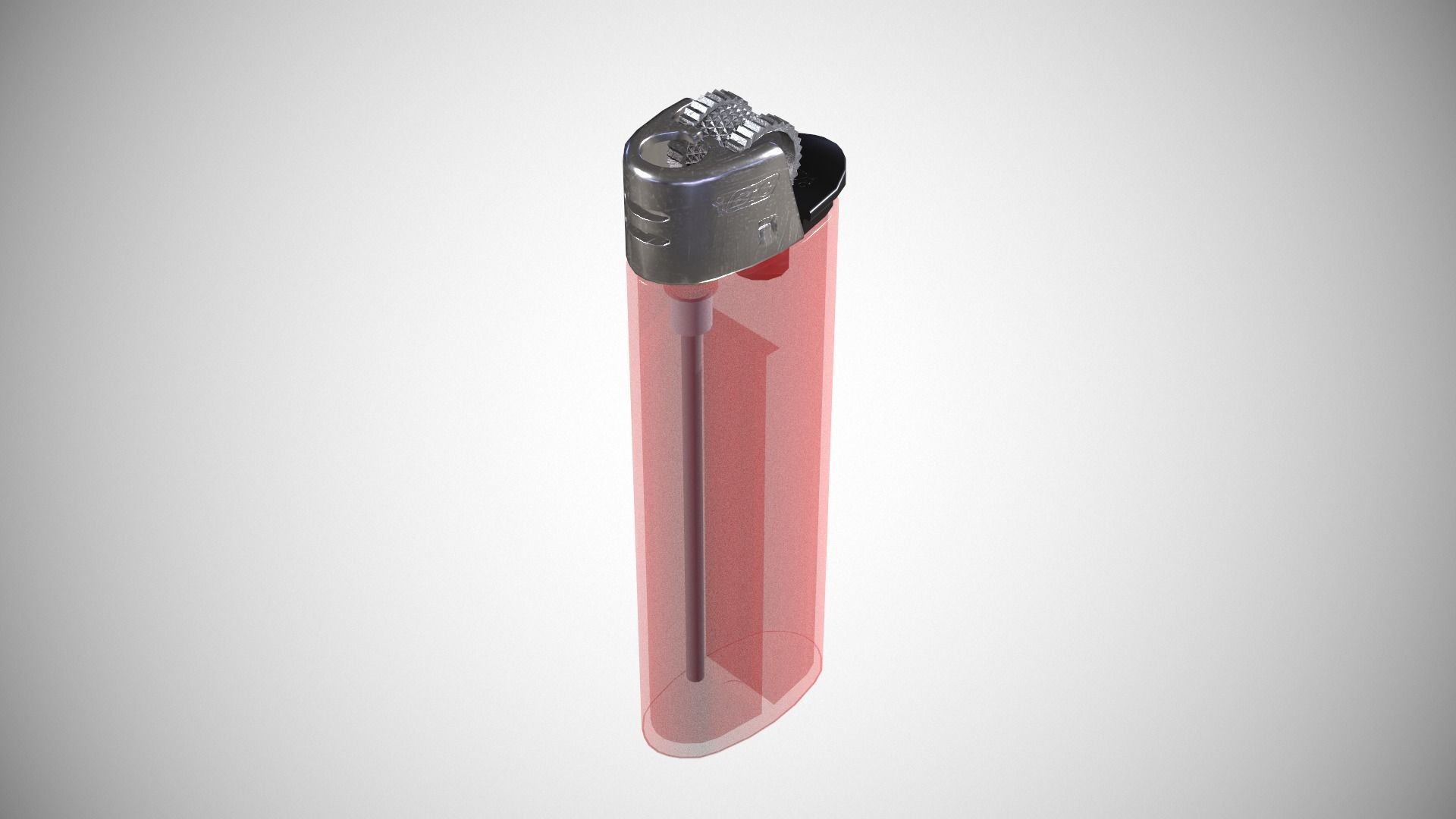 Disposable lighter universal tool game-ready Lighter transparent Low-poly 3D model_21