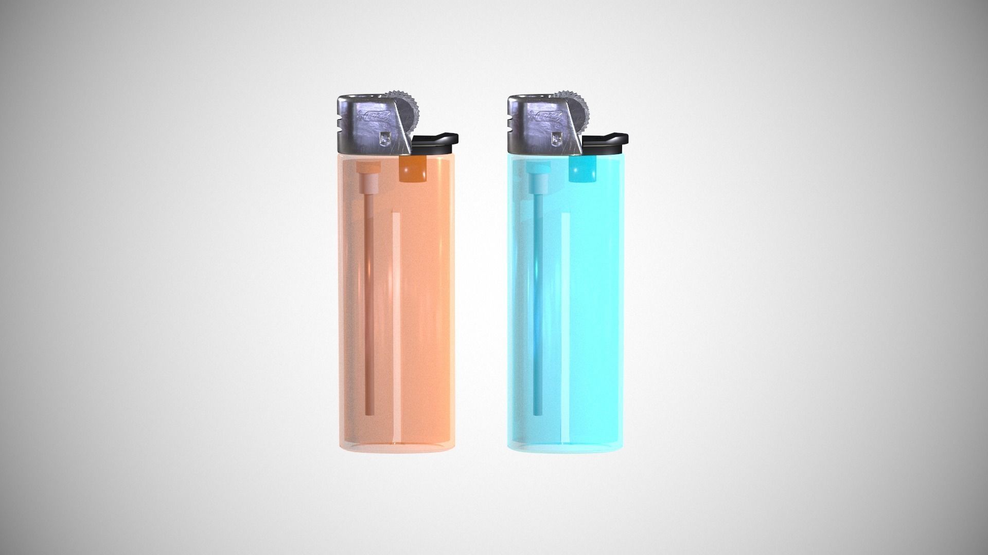 Disposable lighter universal tool game-ready Lighter transparent Low-poly 3D model_8