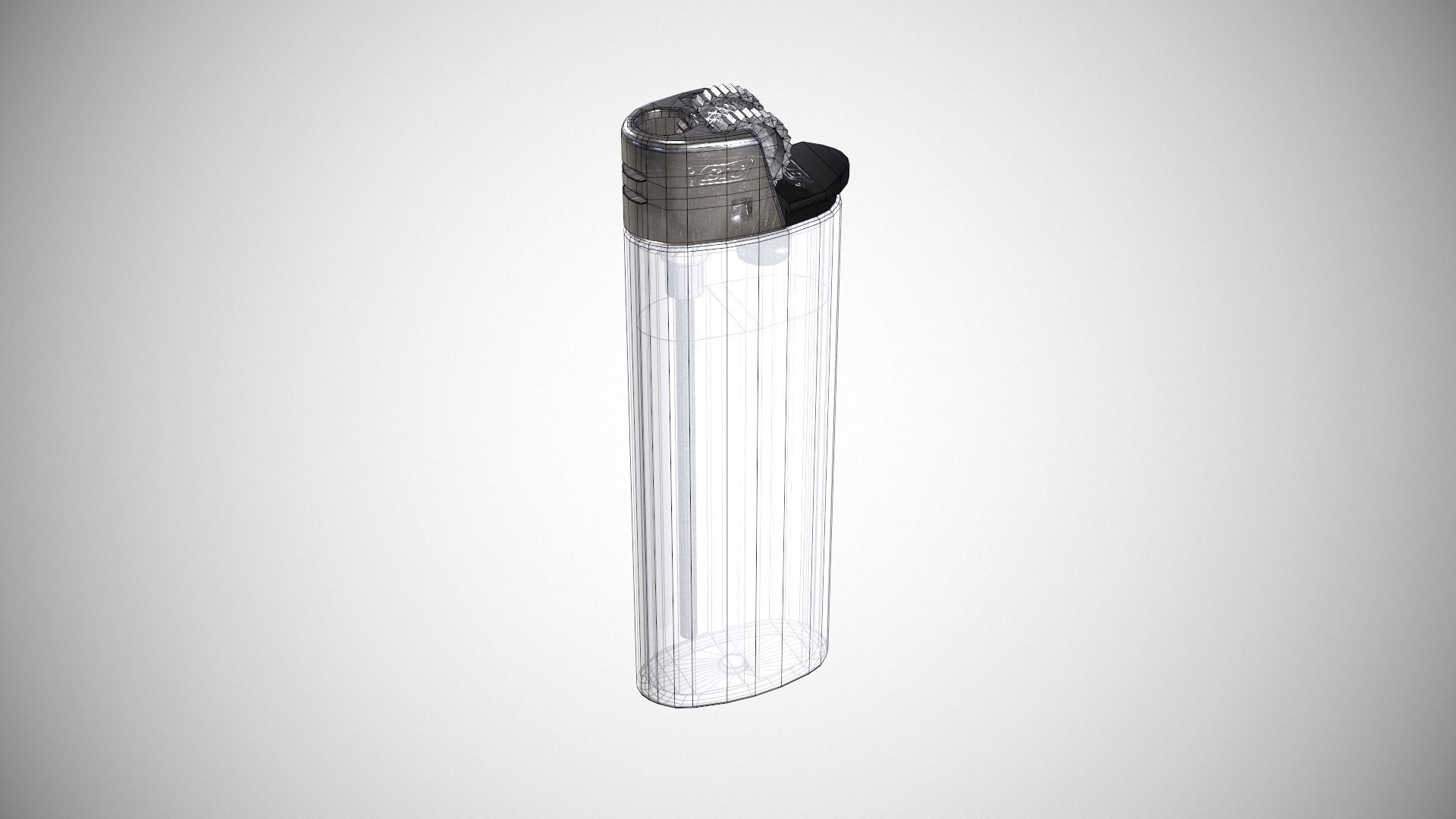Disposable lighter universal tool game-ready Lighter transparent Low-poly 3D model_35