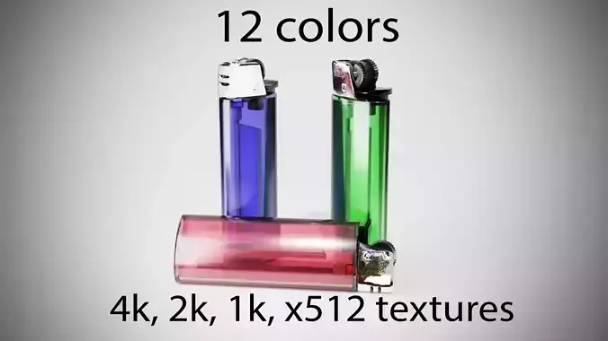 Disposable lighter universal tool game-ready Lighter transparent Low-poly 3D model