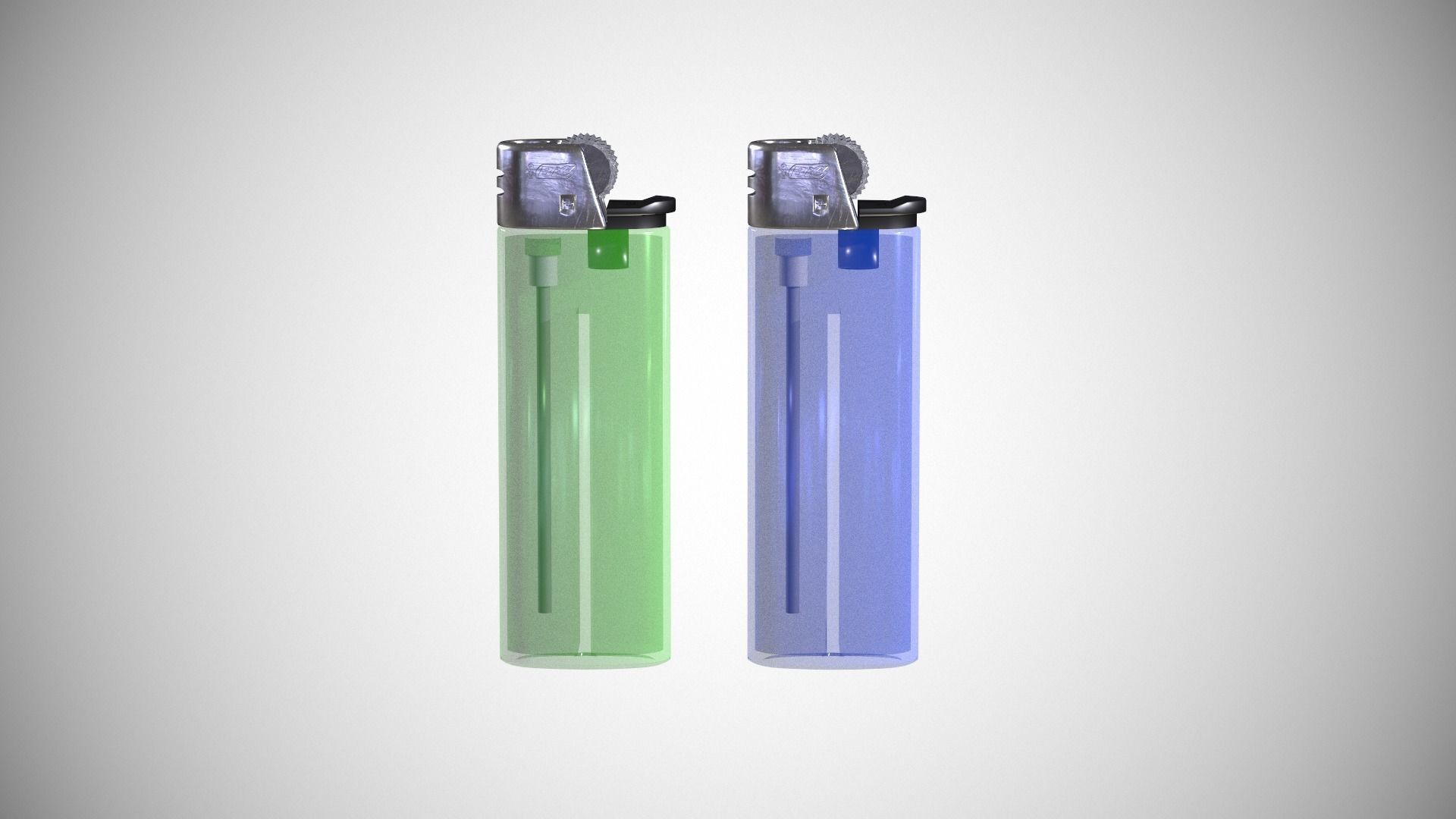 Disposable lighter universal tool game-ready Lighter transparent Low-poly 3D model_17