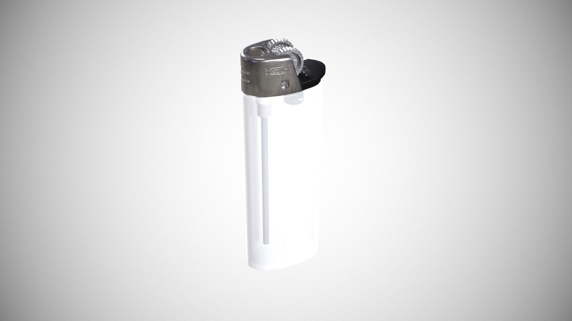 Disposable lighter universal tool game-ready Lighter transparent Low-poly 3D model_34