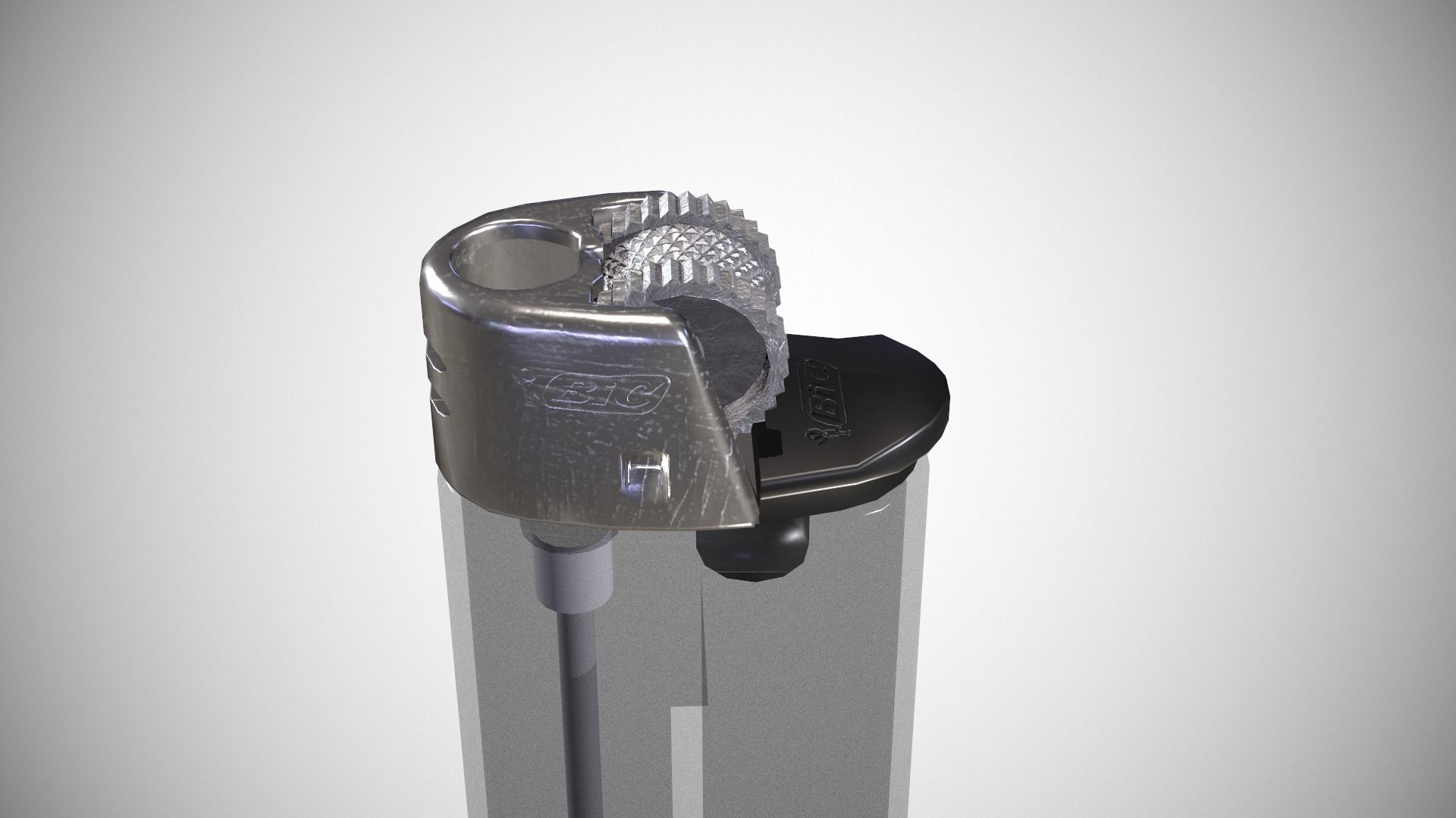 Disposable lighter universal tool game-ready Lighter transparent Low-poly 3D model_22