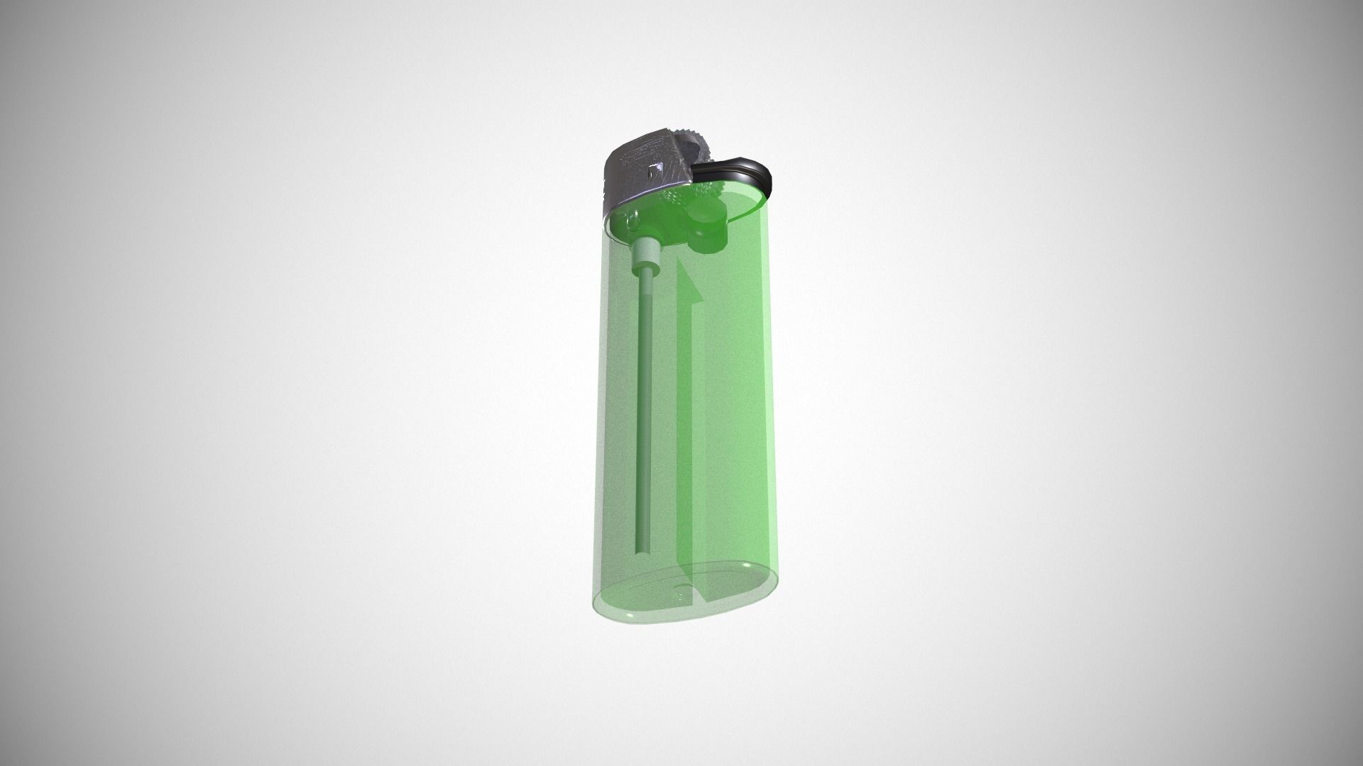 Disposable lighter universal tool game-ready Lighter transparent Low-poly 3D model_28