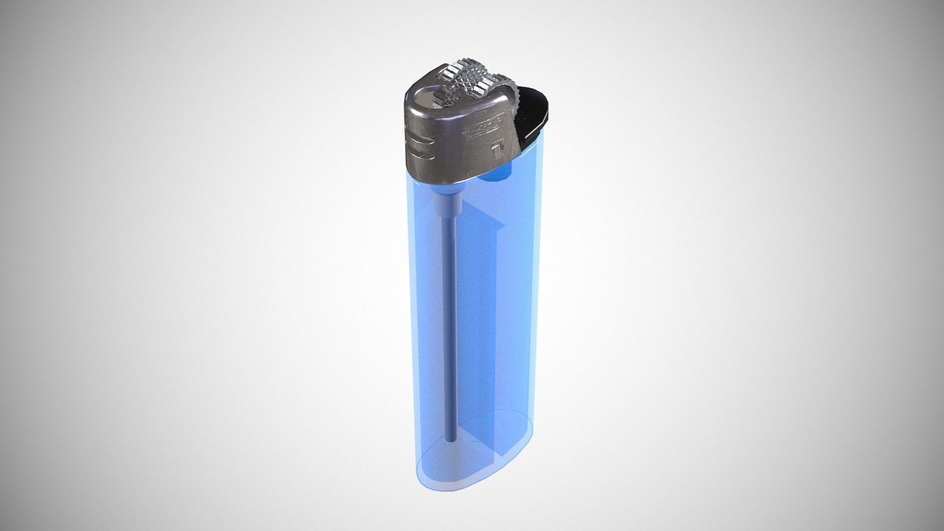 Disposable lighter universal tool game-ready Lighter transparent Low-poly 3D model_6