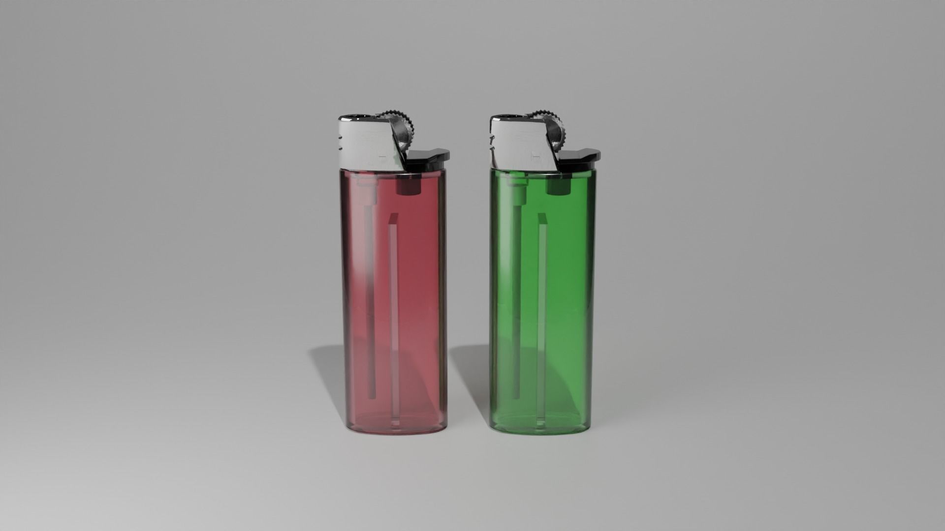 Disposable lighter universal tool game-ready Lighter transparent Low-poly 3D model_3