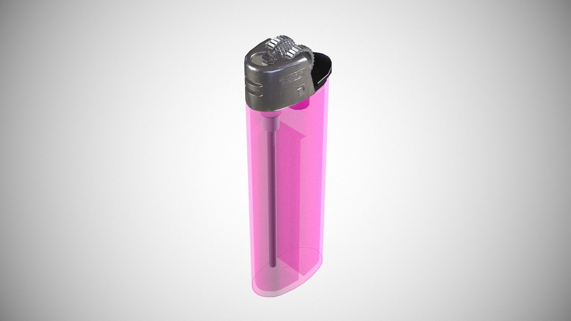 Disposable lighter universal tool game-ready Lighter transparent Low-poly 3D model_19