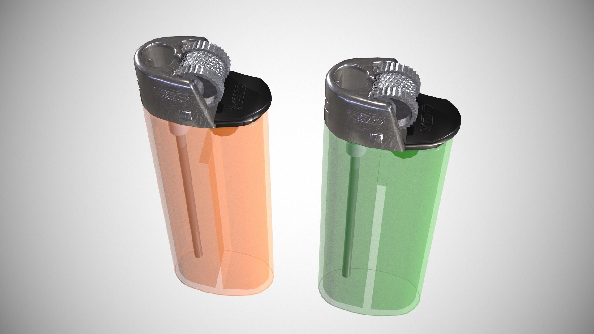 Disposable lighter universal tool game-ready Lighter transparent Low-poly 3D model_30