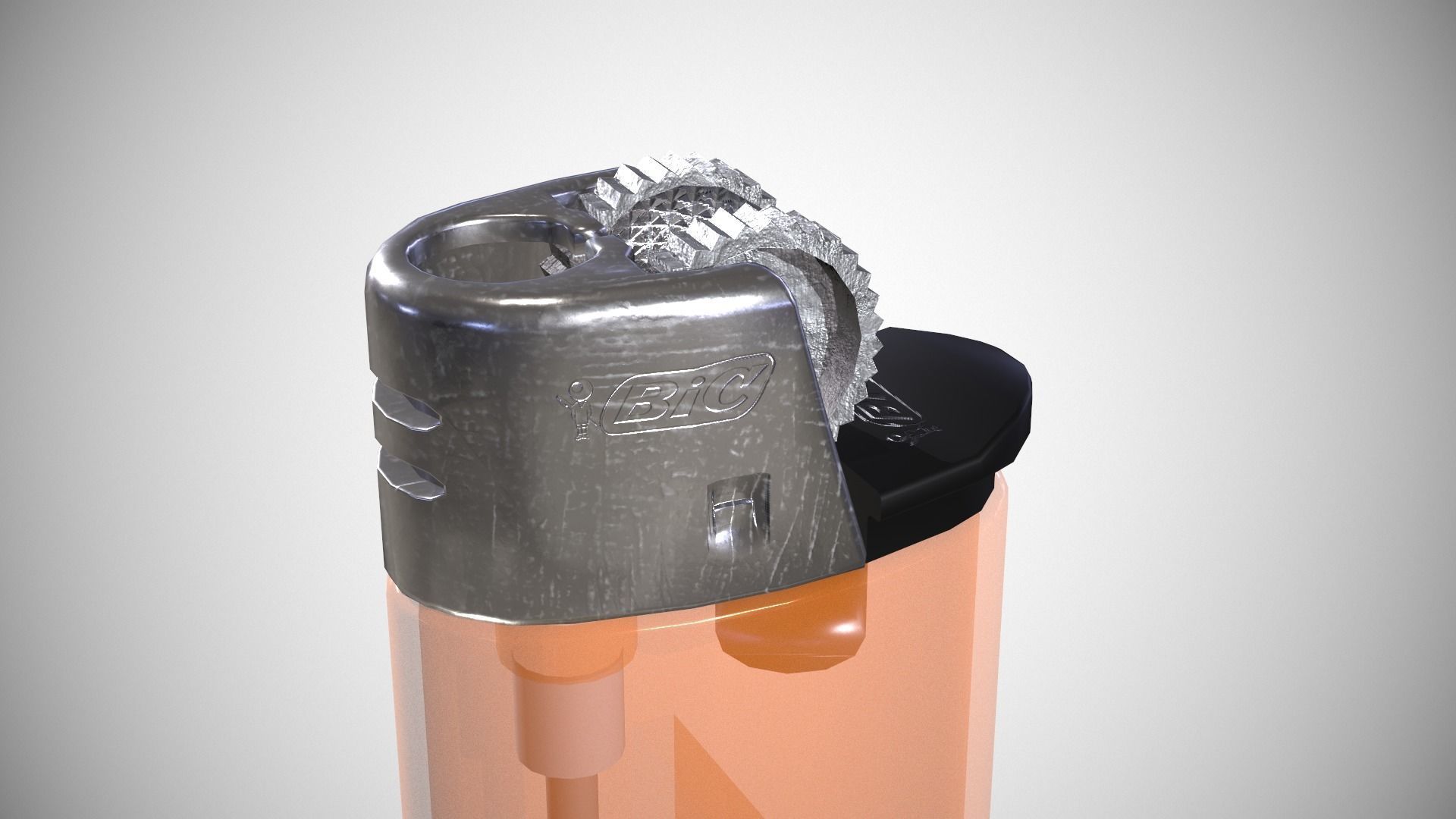 Disposable lighter universal tool game-ready Lighter transparent Low-poly 3D model_32