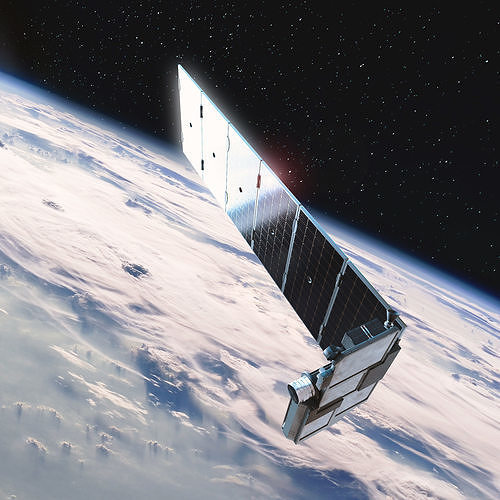 Internet Satellite Low-poly 3D model