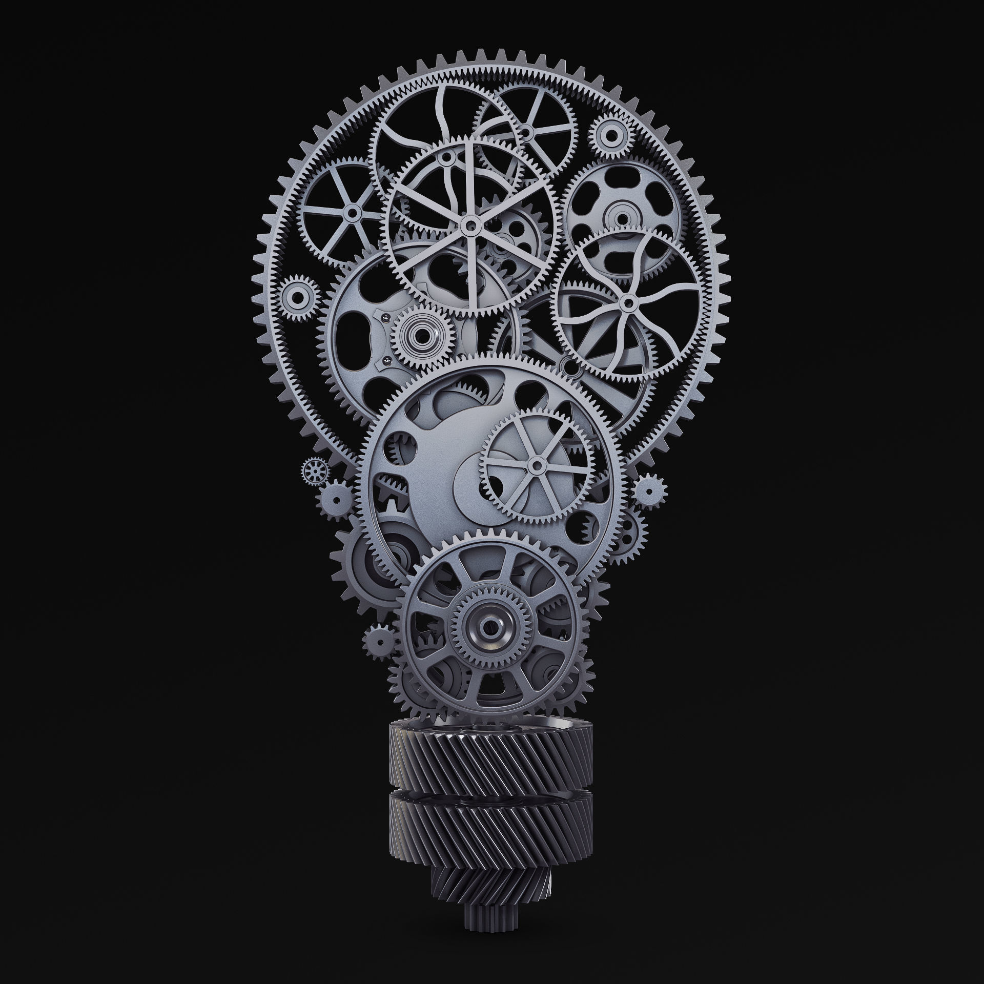 Light Bulb With Gears M 1 3D model_4
