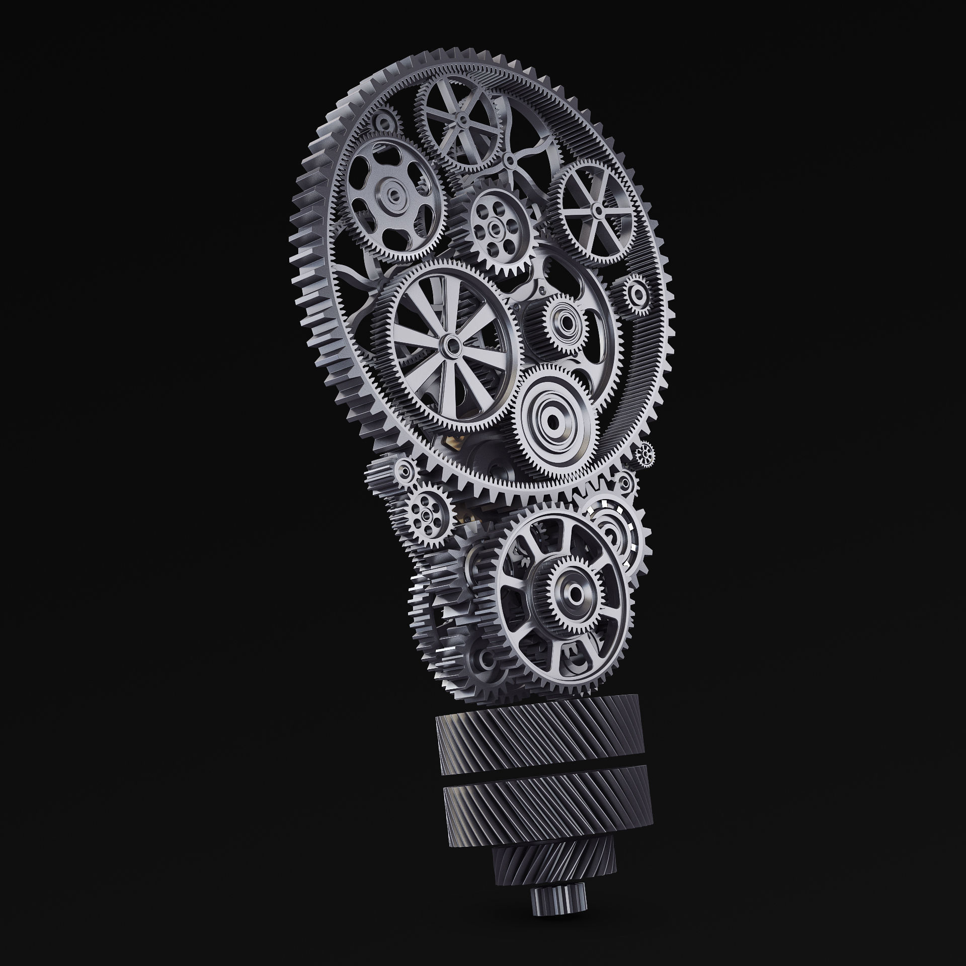 Light Bulb With Gears M 1 3D model_2