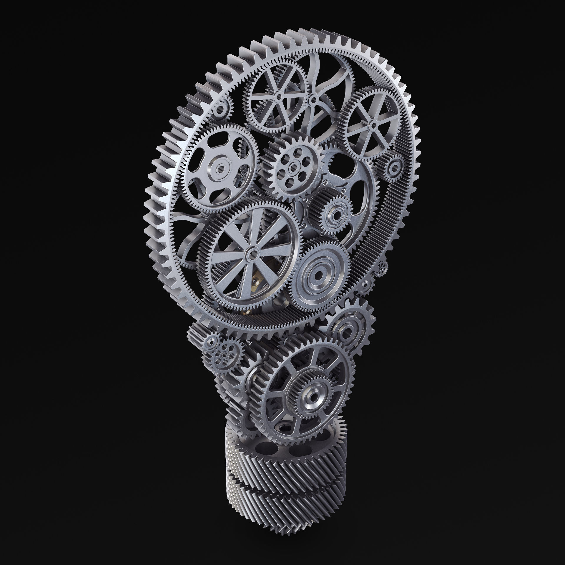 Light Bulb With Gears M 1 3D model_5