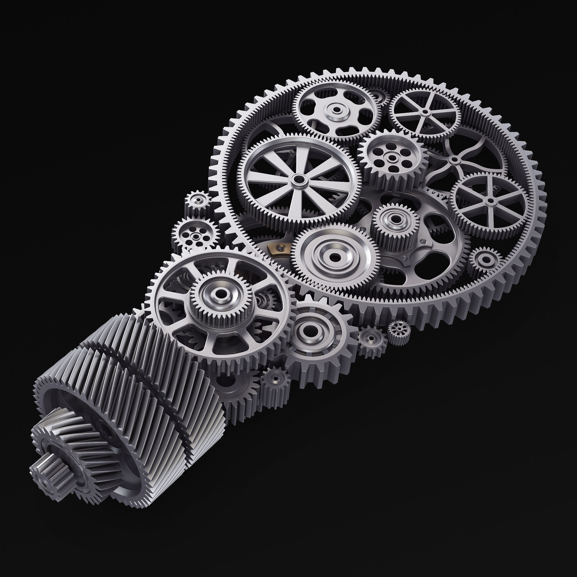 Light Bulb With Gears M 1 3D model_11