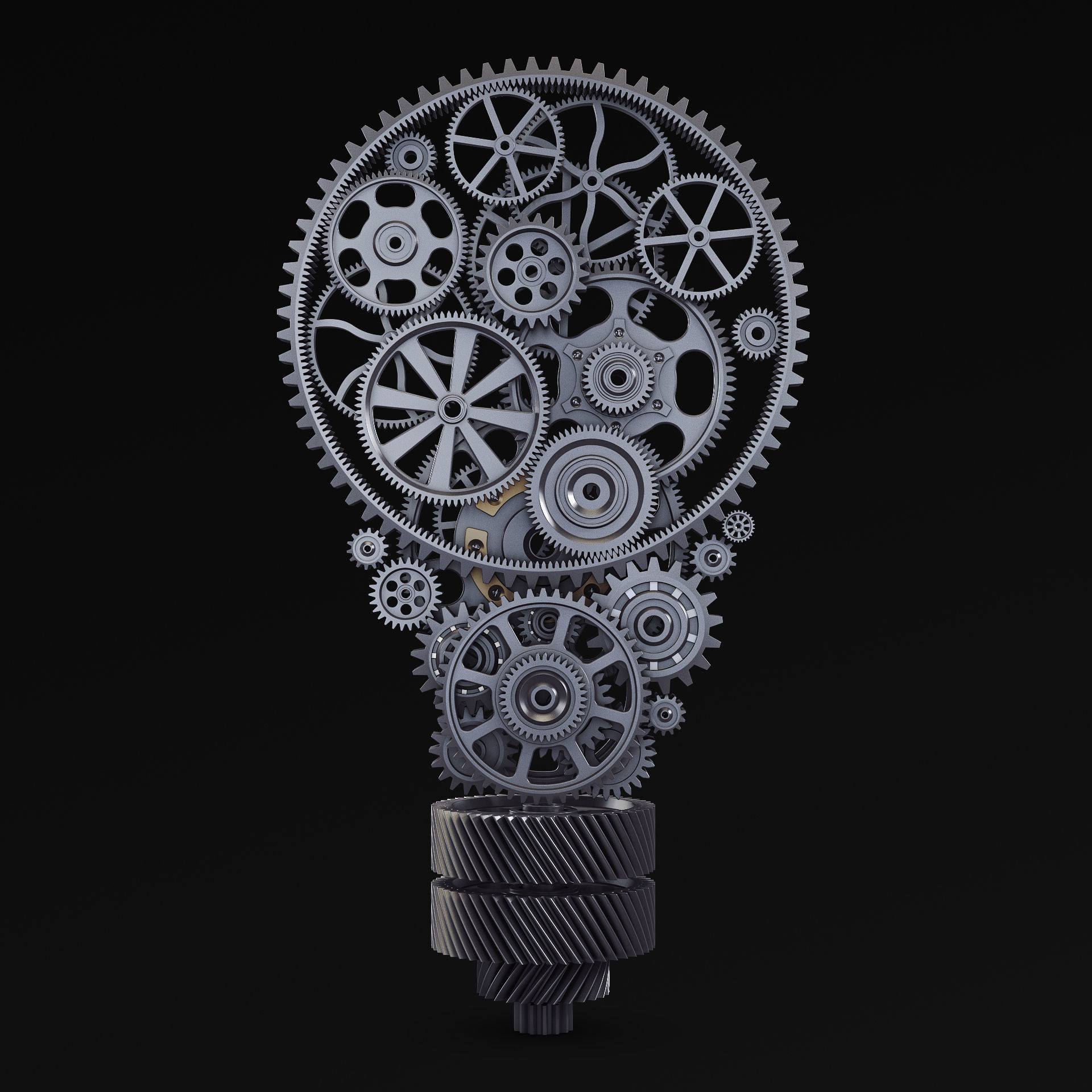 Light Bulb With Gears M 1 3D model_1