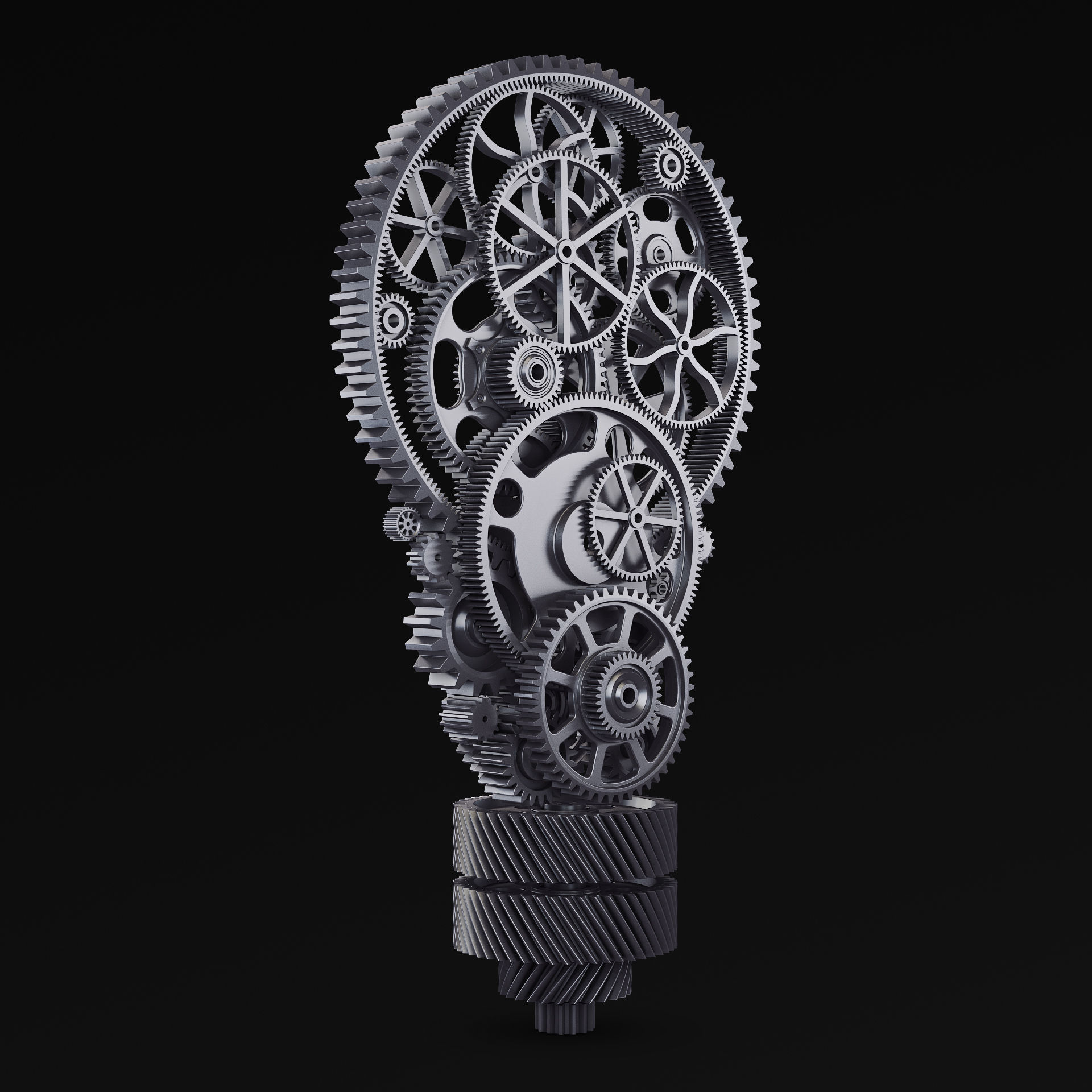 Light Bulb With Gears M 1 3D model_3