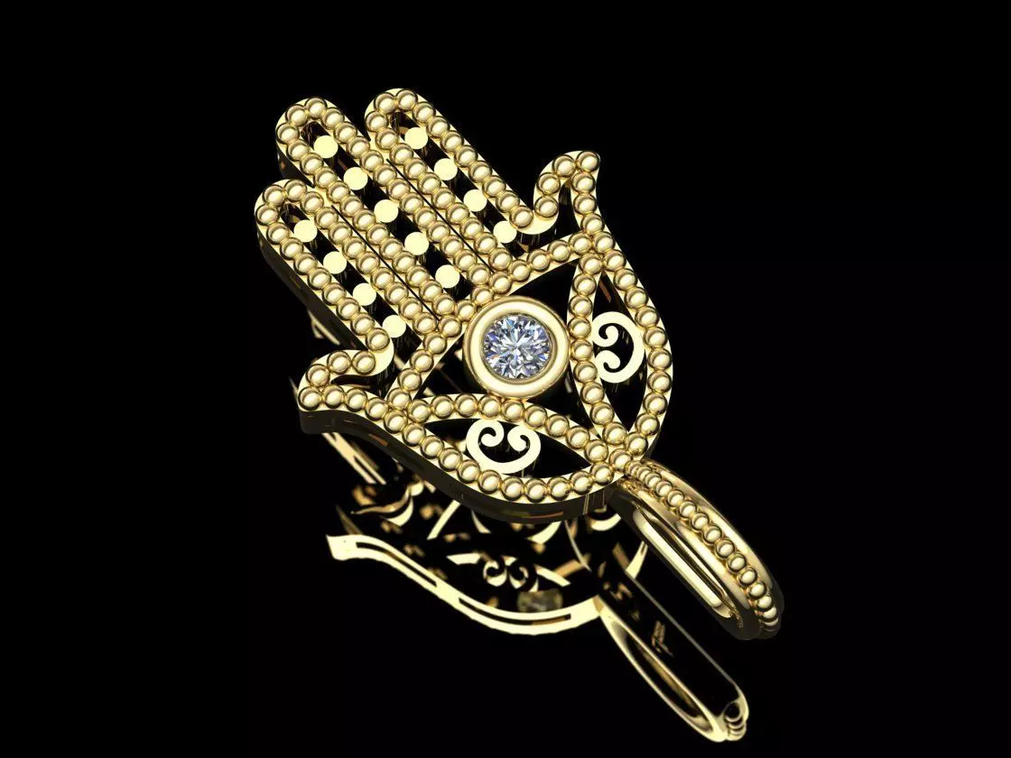 Hamsa pendant 3D model 3D print model