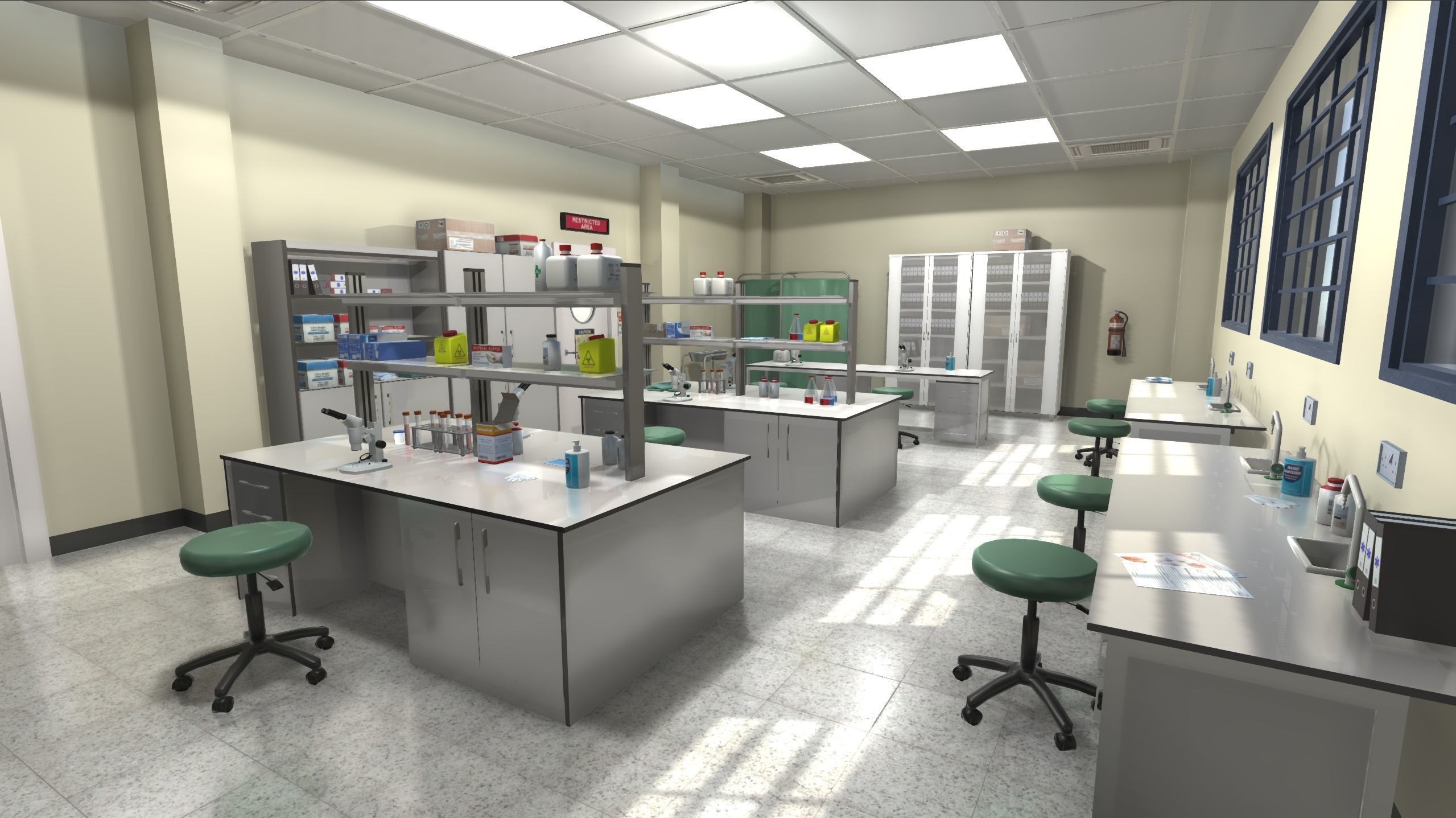 Hospital Laboratory Low-poly 3D model_1