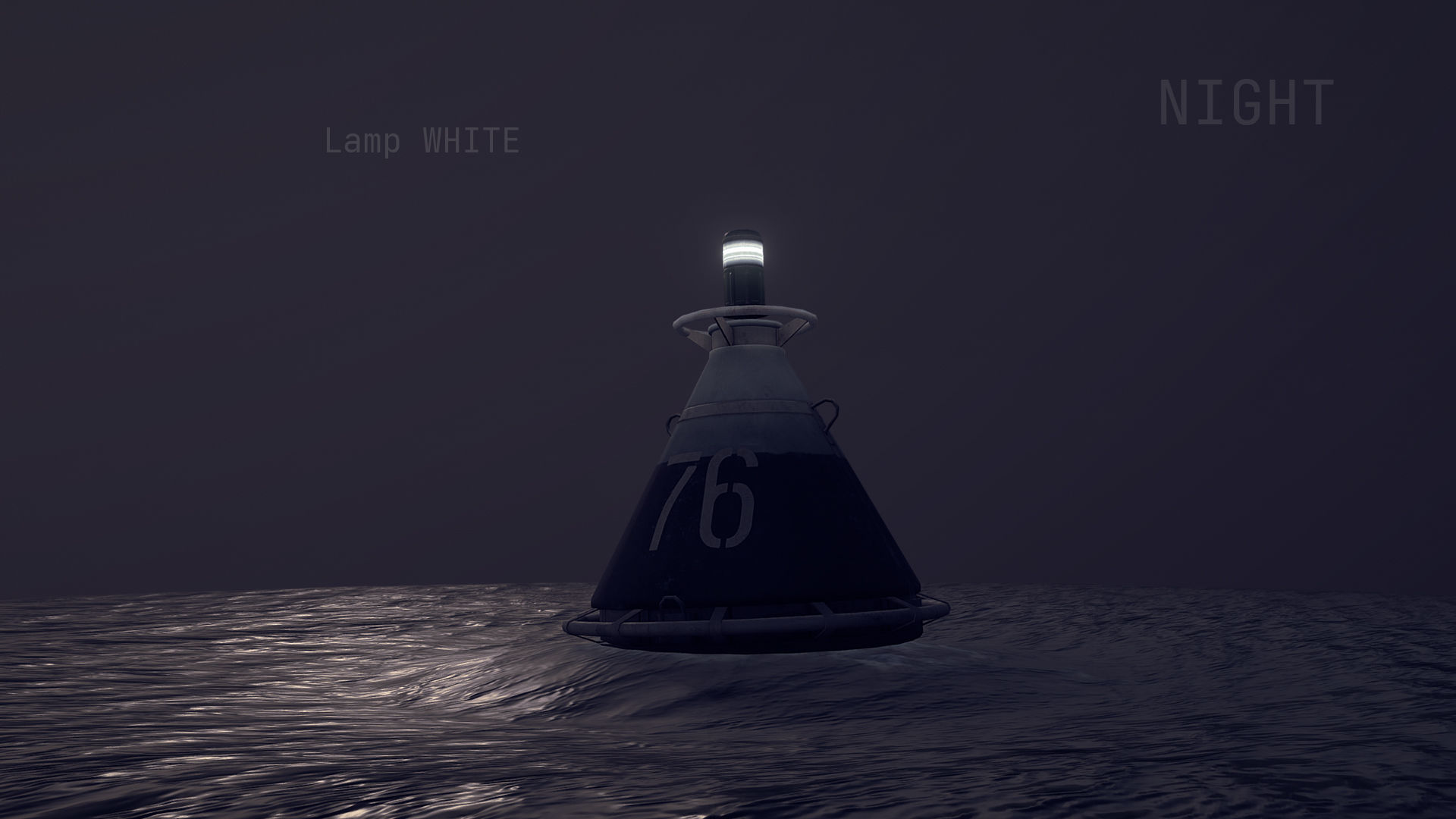 Buoy River RB-4-01 Left Drift Mark Low-poly 3D model_11