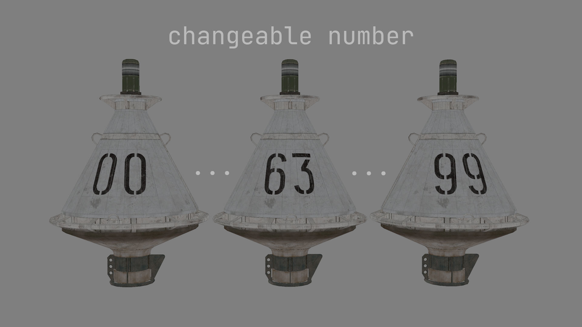 Buoy River RB-4-01 Left Drift Mark Low-poly 3D model_22