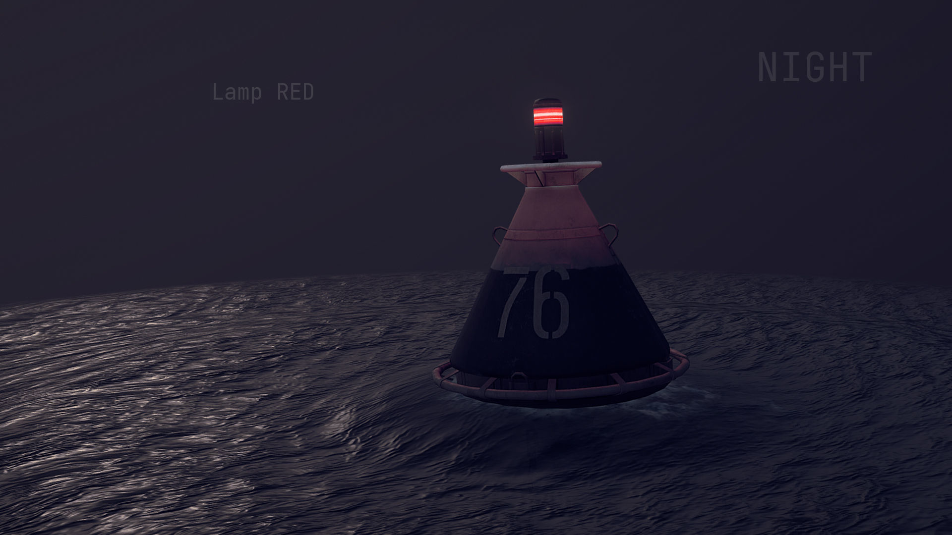 Buoy River RB-4-01 Left Drift Mark Low-poly 3D model_12
