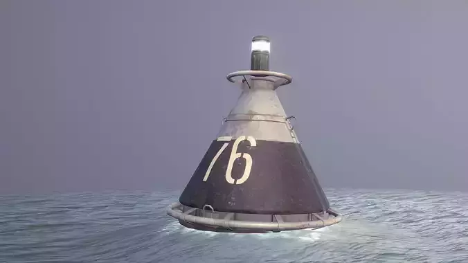 Buoy River RB-4-01 Left Drift Mark Low-poly 3D model