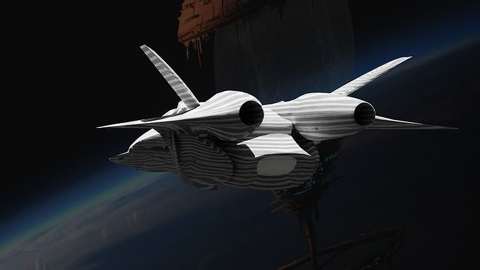the Creator spaceship flying in space 3D model
