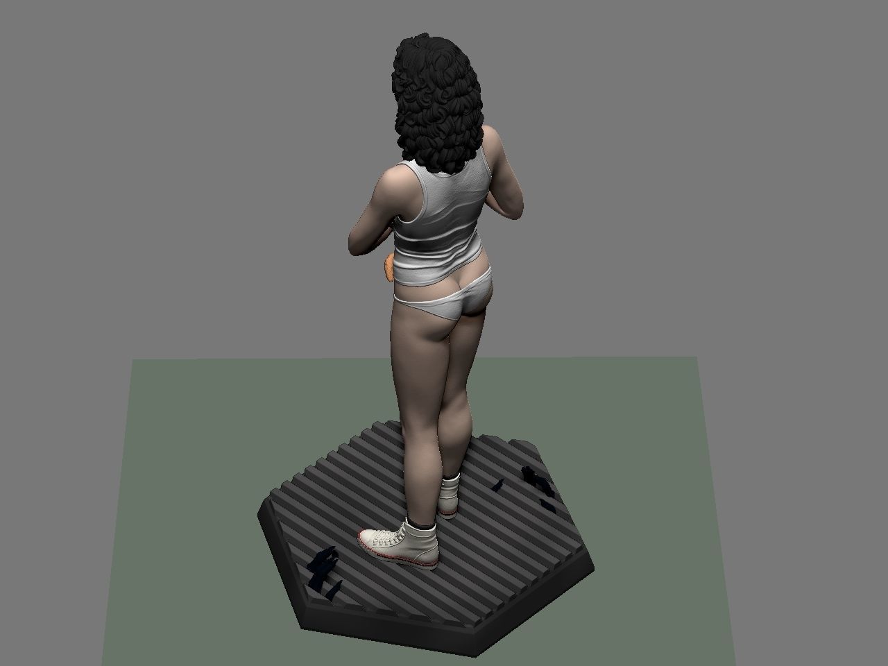 Ripley statue of woman holding cat 3D print model_54