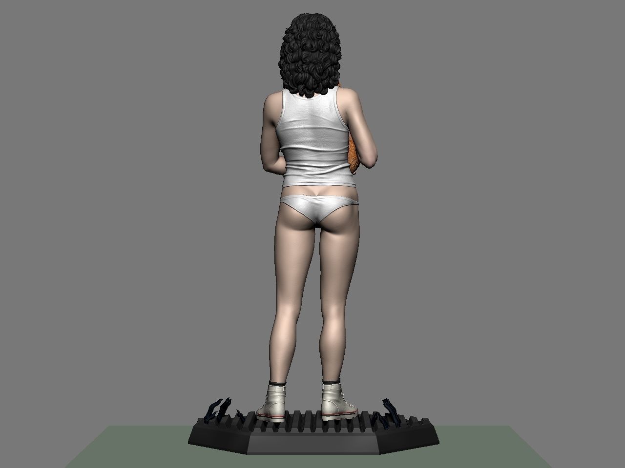 Ripley statue of woman holding cat 3D print model_8