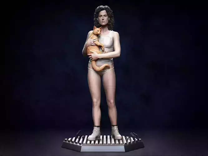 Ripley statue of woman holding cat 3D print model Ripley statue of woman holding cat 3D print model