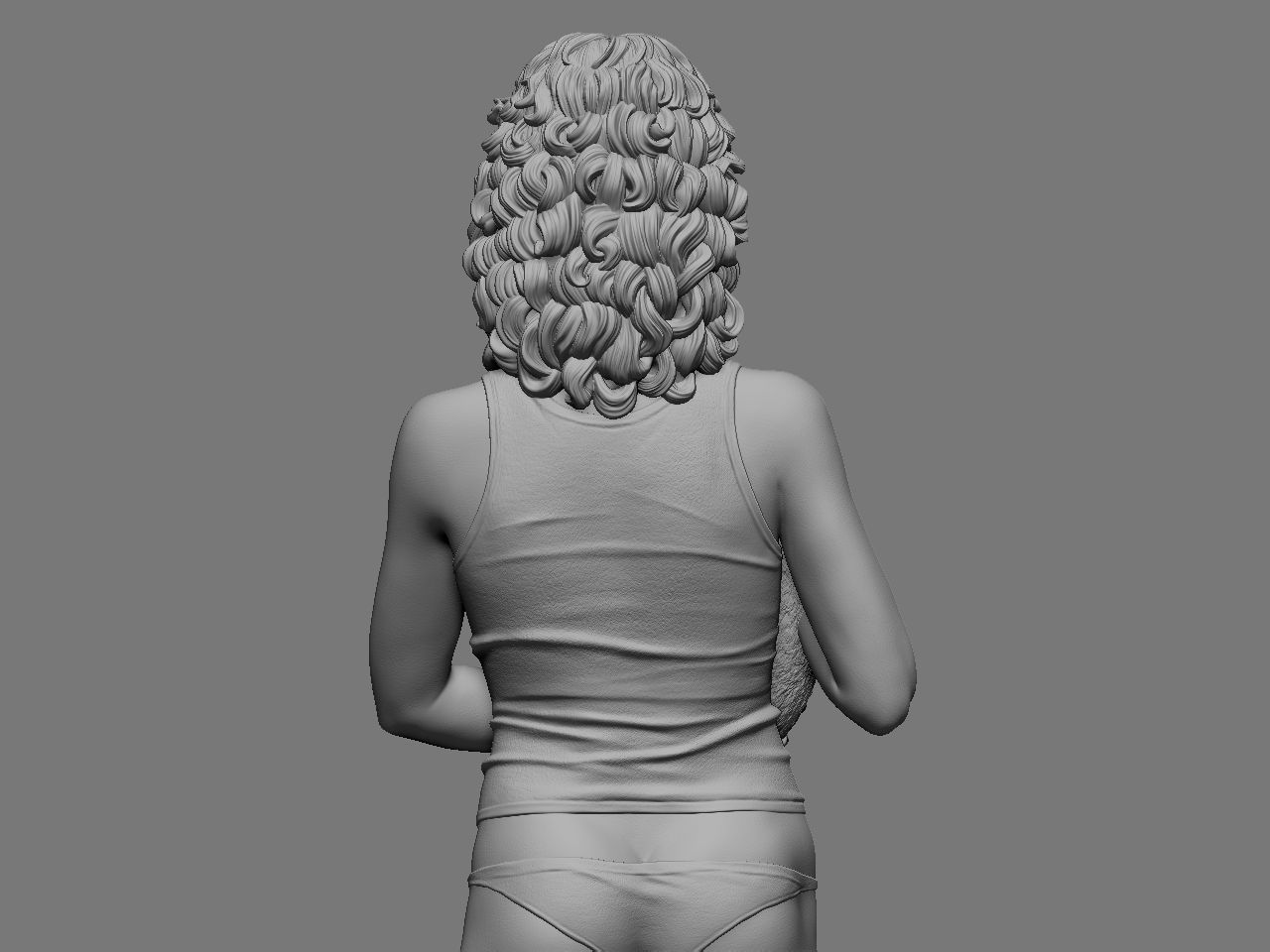 Ripley statue of woman holding cat 3D print model_25