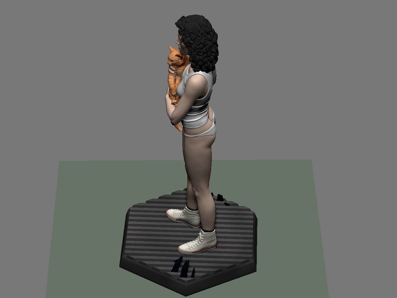 Ripley statue of woman holding cat 3D print model_52